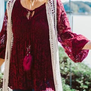 Maroon Lace Blouse